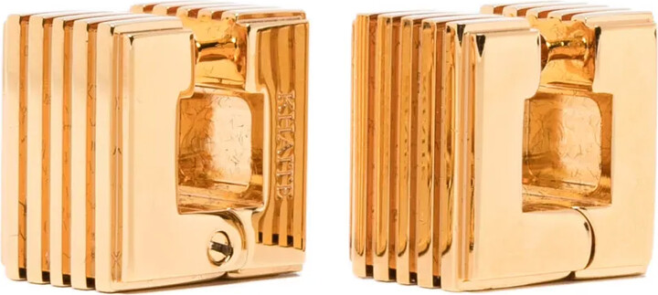 KHAITE small Empire engraved logo earrings