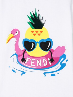 Fendi Kids logo print T-shirt