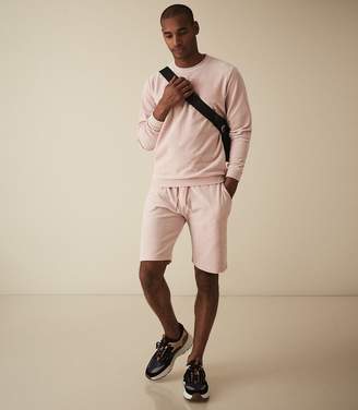 Reiss Sonnie - Velour Sweatshirt in Soft Pink