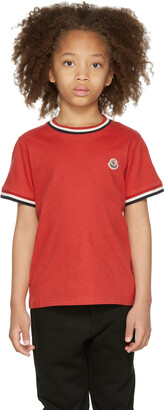 Moncler Enfant Kids Red Tricolor Trim T-Shirt