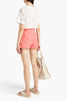Thumbnail for your product : BA&SH Aris pleated belted cotton shorts