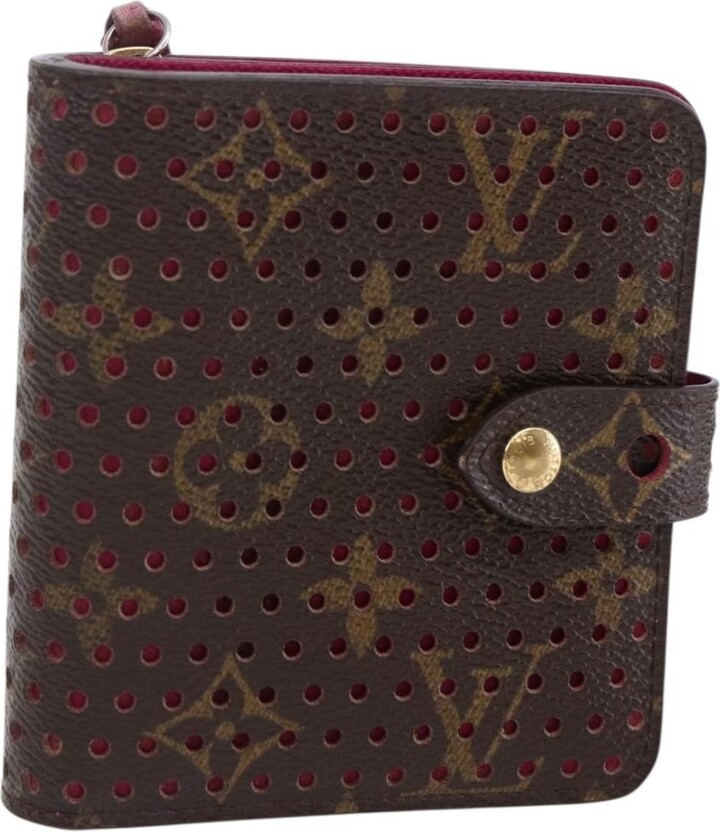 Louis Vuitton Perfo Compact Zip Wallet Canvas Pink Canvas Wallets Accessory (Pre-Owned)