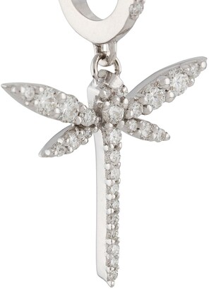 Anapsara 18kt White Gold Diamond Mini Dragonfly Drop Earrings