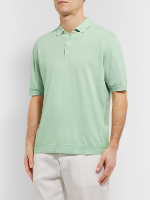 Altea Linen And Cotton-Blend Polo Shirt