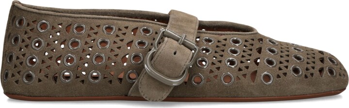 Alaia Suede Vienne Ballet Flats