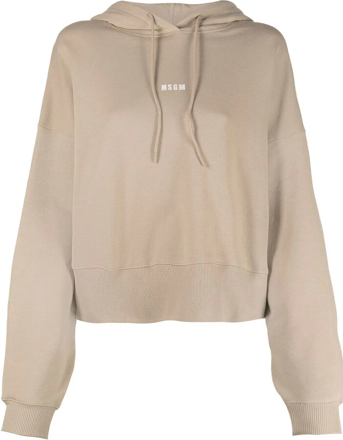MSGM Logo-Print Drawstring Hoodie