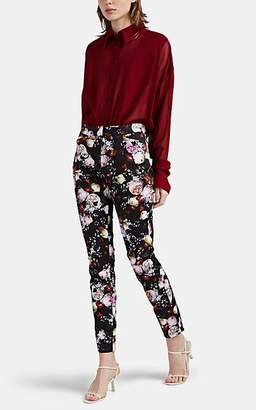 Erdem Women's Sidney Floral Crop Pants - Black Pat.