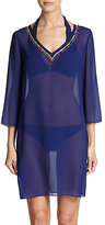 Thumbnail for your product : Shoshanna Bead-Accented Sheer Tunic