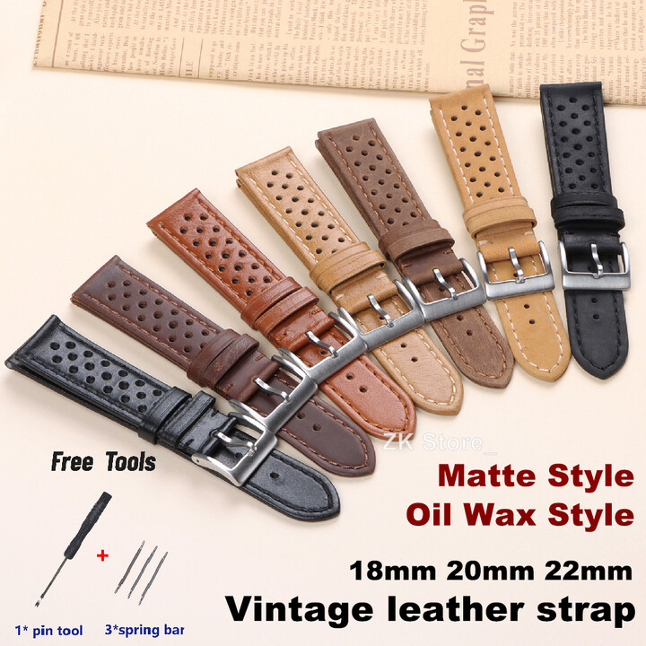 qinband Cowhide Breathable Watch Band 18mm 20mm 22mm Strap for Tag Heuer Connected Bands for Seiko Men Women Universal Accessories