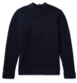 Craig Green Cutout Merino Wool-Blend Boucle Sweater - Men - Midnight blue