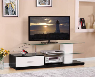 Brayden Studio Ivana Black Finish TV Stand