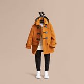 Thumbnail for your product : Burberry Wool Duffle Coat with Check-lined Hood , Size: 4Y, Brown