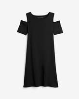 Thumbnail for your product : Whbm Cold Shoulder Black Knit Shift Dress