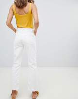Thumbnail for your product : MANGO kick flare contrast stitch jeans in white