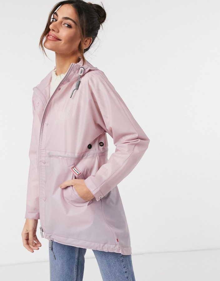 Hunter vinyl rain jacket in purple ShopStyle Women's Fashion