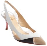 Thumbnail for your product : Christian Louboutin white patent leather 'Air Chance 70' slingback pumps
