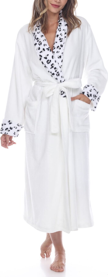 White Mark Fashion White Mark Soft Long Sleeve Plush Robe (Women’s & Women’s Plus)