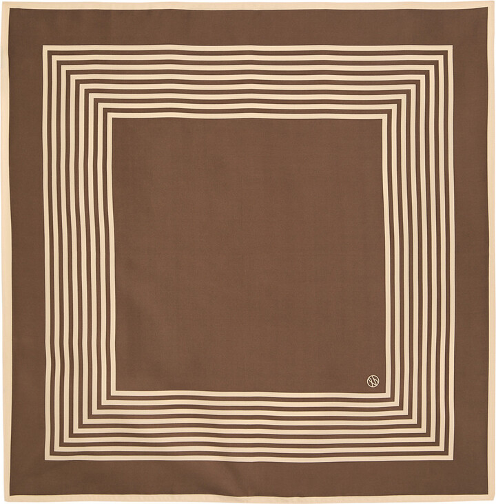 LESCARF Striped-print Silk Scarf