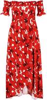 Thumbnail for your product : boohoo Plus Floral Sheered Off Shoulder Maxi Dress