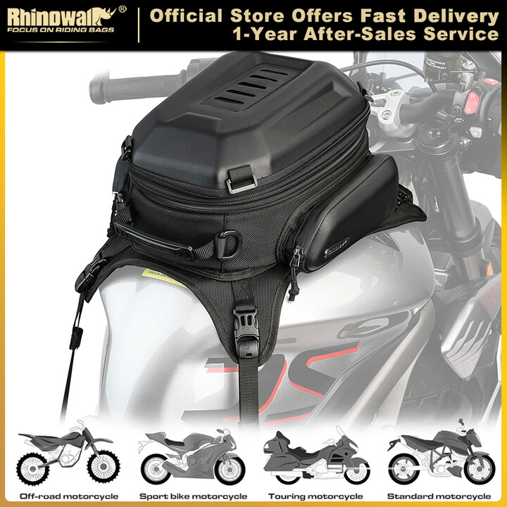 Rhinowalk Motorcycle Tank Bag New Universal Waterproof 15L-18L Fits Most Enduro/Dual Sport/Adv Motorbike EVA Hardshell Backpack