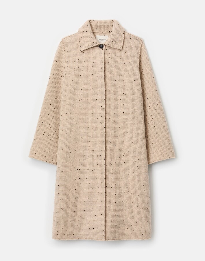 Lafayette 148 New York Speckled Tweed Wool Boucle Coat
