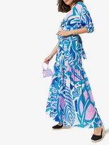 Thumbnail for your product : Emilio Pucci Samoa print tiered cotton maxi skirt