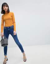 Thumbnail for your product : Pieces Ribbed High Neck Long Sleeved Top