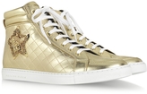 Thumbnail for your product : Philipp Plein Golden High Top Quilted Leather Star Sneaker