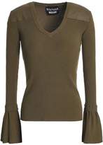 Thumbnail for your product : Moschino Boutique Ribbed-knit Cotton-blend Top