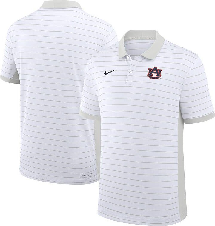 Men's Nike White Auburn Tigers 2025 Early Season Coaches Sideline Victory Stripe Dri-FIT Polo