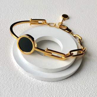 Kloto Mod.73 Black Onyx & Gold Statement Bracelet