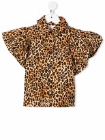 Thumbnail for your product : Caroline Bosmans Leopard-Print Puff-Sleeve Blouse