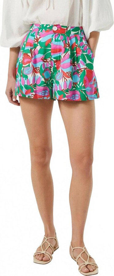 Rhode Resort Walker Off-Seam Pocket Shorts In White Fleur Tropicale