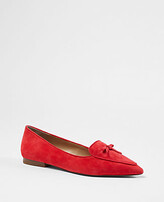 Thumbnail for your product : Ann Taylor Bow Suede Pointy Loafer Flats