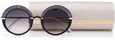Thumbnail for your product : Jimmy Choo GOTHA Black Gold and Glitter Round Framed Sunglasses