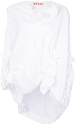 Marni ruched asymmetric jersey top