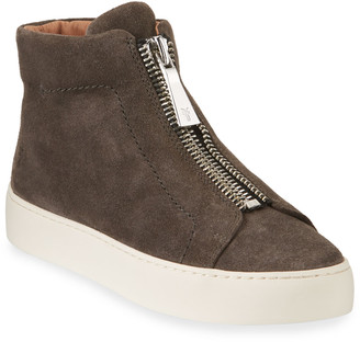 grey suede platform sneakers