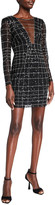 Thumbnail for your product : Aidan Mattox Sequin Spider Web Long-Sleeve Illusion Dress