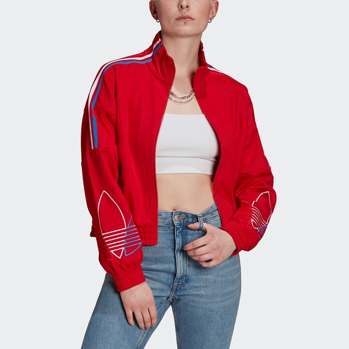 red adidas cropped jacket