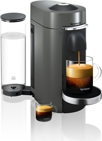 NespressoVertuoPlusDeluxeCoffeeMakerandEspressoMachinebyDeLonghi-Titan:60ozCapacity,AutoShut-Off,12Capsules