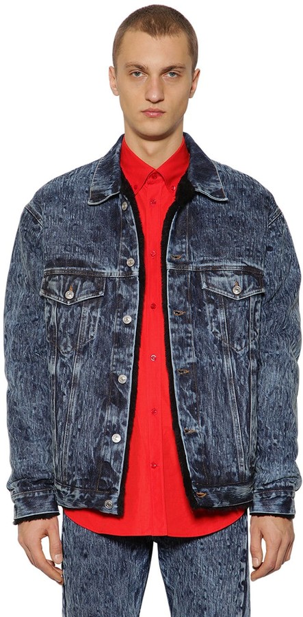 fuzzy denim jacket mens