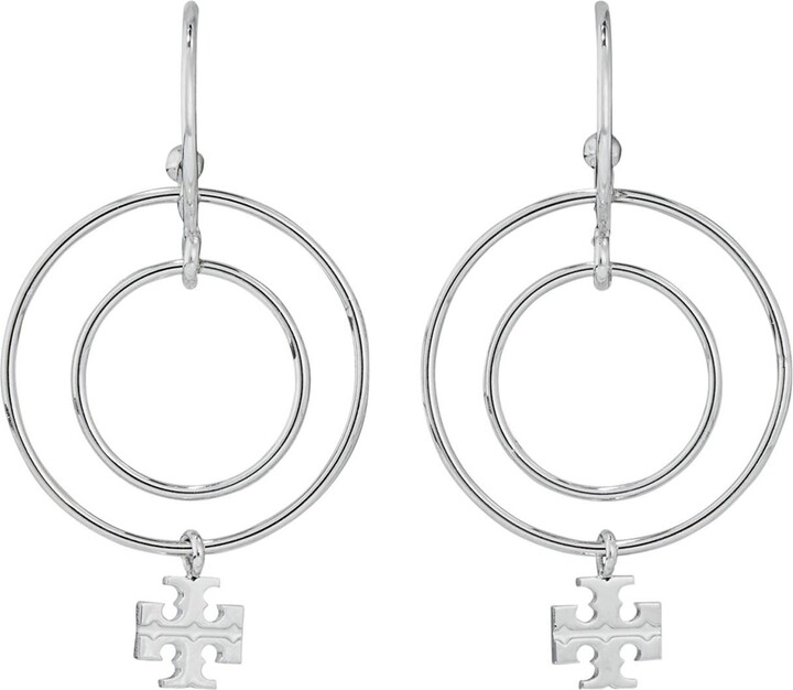 Tory Burch Logo Wire Hoop Drop Earrings ShopStyle