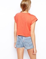 Thumbnail for your product : ASOS Cropped Boyfriend T-Shirt with Roll Sleeve