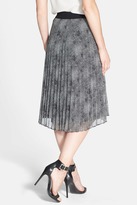 Thumbnail for your product : Halogen Print High/Low Pleat Skirt