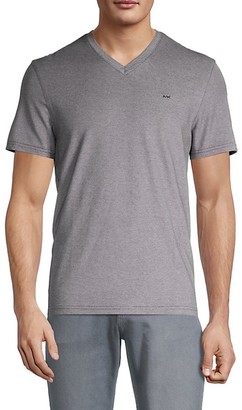 Michael Kors Men V Neck Short Sleeves Plain T Shirt Heather Grey Brands For  Less 