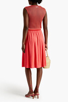 Thumbnail for your product : M Missoni Gathered mesh-trimmed jersey midi dress