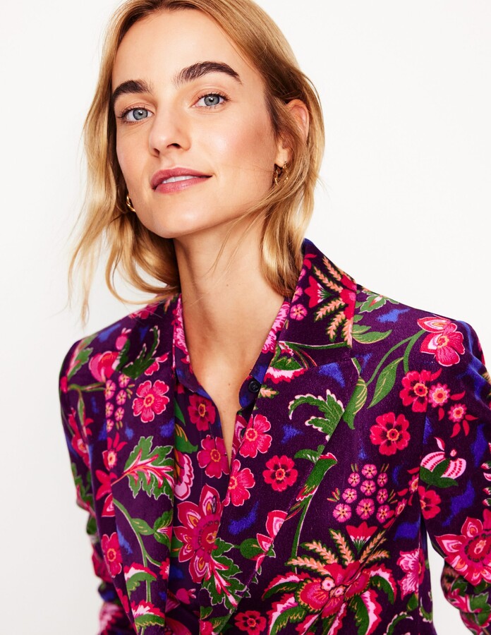 Marylebone Velvet Blazer, Blossom Flourish