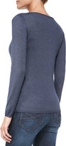 Thumbnail for your product : Brunello Cucinelli Shimmery Basic Sweater, Twilight