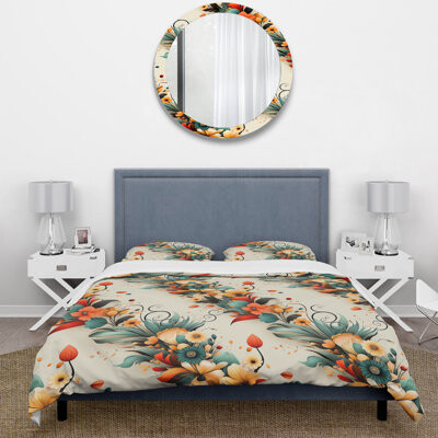 Design Art Retro Bouquet Revival - Eclectic Duvet Cover Set