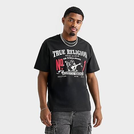 True Religion Men's Vintage No. 1 Heavyweight T-Shirt in Black | Size: Large